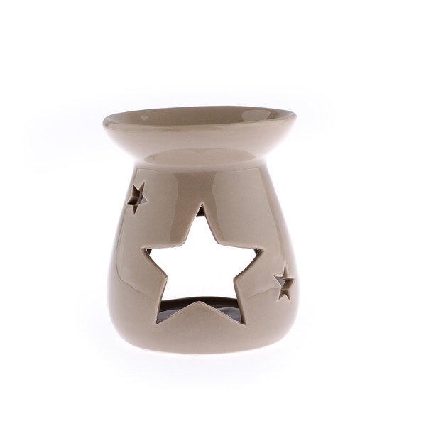 Lampă aromaterapie din ceramică și model de stea Dakls, maro deschis