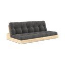 Canapea negru-gri antracit extensibilă cu tapițerie din catifea reiată  196 cm Base – Karup Design