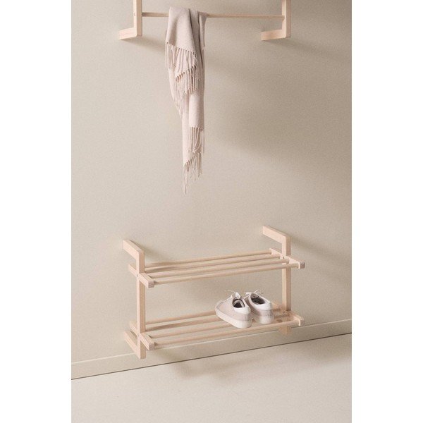 Pantofar în culoare naturală deschisă suspendat din lemn de pin 70x45x38 cm Eddison – Jotex-image-1