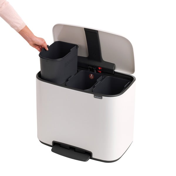 Coș de gunoi alb de reciclat/cu pedală din oțel 33 l Bo – Brabantia-image-3