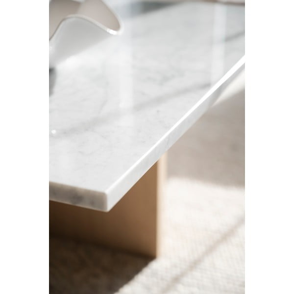 Măsuță de cafea albă/maro din marmură 90x90 cm Brooksville - Rowico-image-1