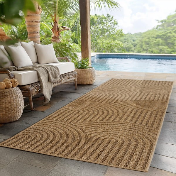 Covor tip traversă pentru interior și exterior maro 80x250 cm Timber 1401 – Ayyildiz Carpets-image-1