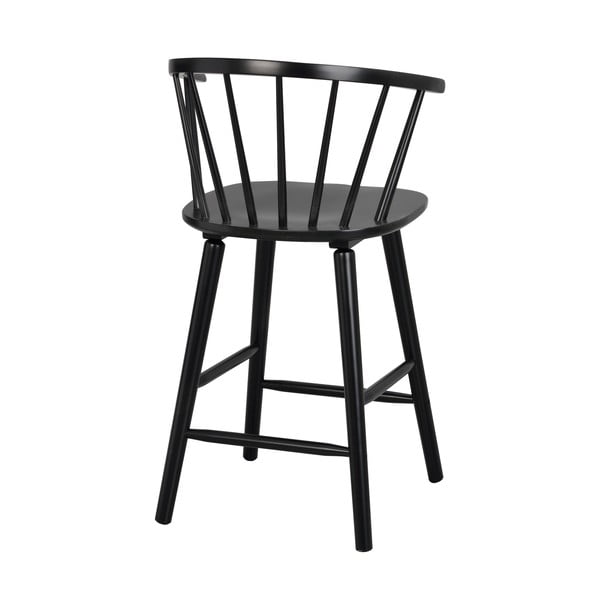 Scaun de bar din lemn de cauciuc Rowico Carmen, negru-image-4