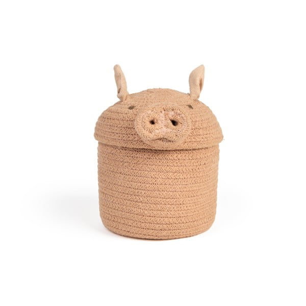 Coș de jucării pentru copii roz deschis din material textil ø 17x15 cm Mini Peggy the Pig – Lorena Canals