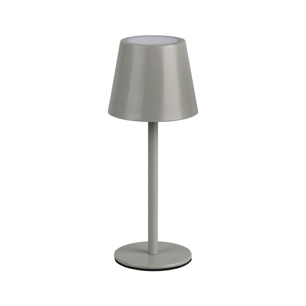 Veioză gri LED cu abajur din metal (înălțime 21 cm) Diaz – Trio