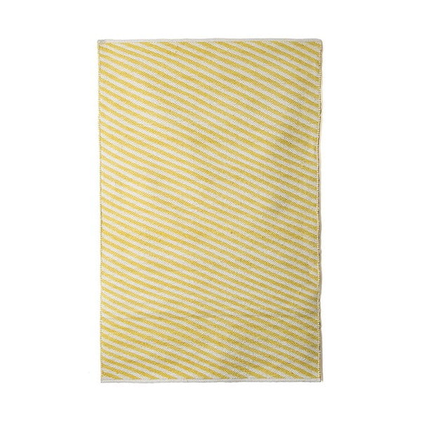 Covor din bumbac țesut manual Pipsa Diagonal, 100 x 120 cm, galben