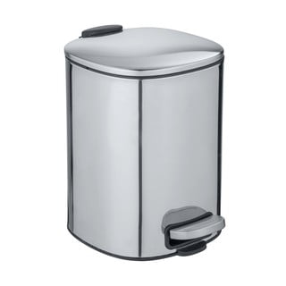 Coș de gunoi cu pedală Wenko Alassio, argintiu, 5 l