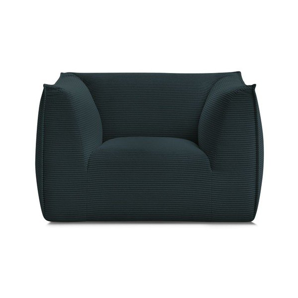 Fotoliu albastru închis cu tapițerie din catifea reiată Giorgia – Bobochic Paris-image-2