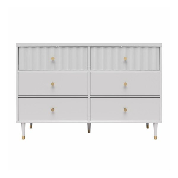 Comodă gri joasă 138x93 cm Elizabeth – CosmoLiving by Cosmopolitan