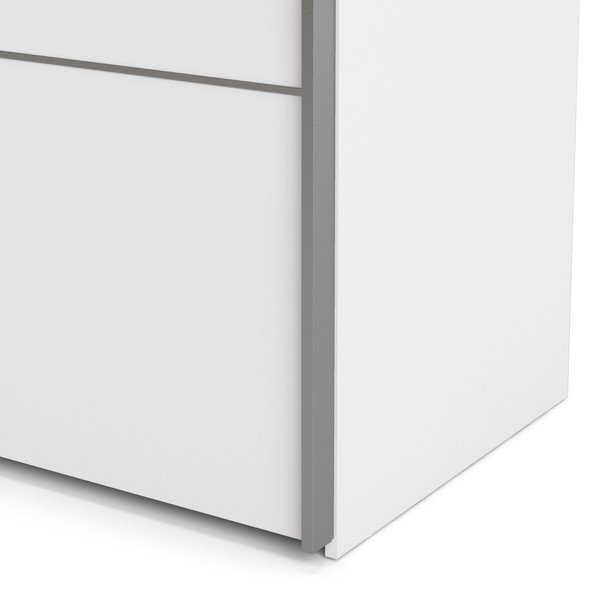 Șifonier cu uși glisante Tvilum Verona, 182x202 cm, alb-image-1