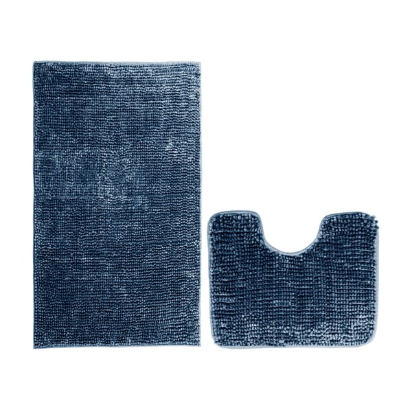 Set 2 covorașe de baie AmeliaHome Bati, albastru închis