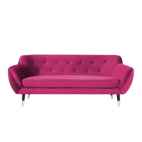 Canapea cu picioare negre Mazzini Sofas AMELIE, roz, 188 cm