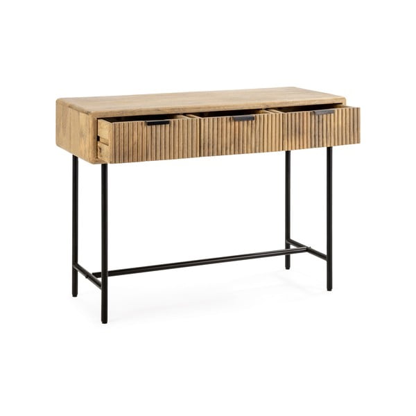 Masă consolă în culoare naturală din lemn de mango 38x100 cm Mundra – MOME-image-1