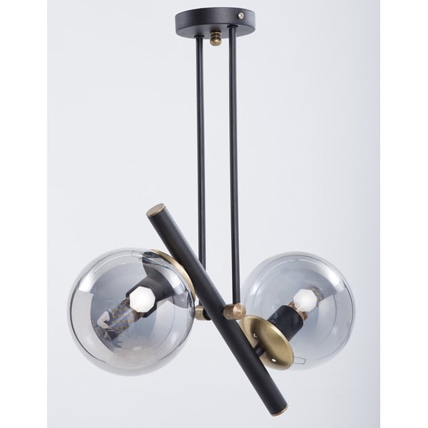 Plafonieră neagră cu abajur din sticlă ø 15 cm Libra – Squid Lighting-image-2