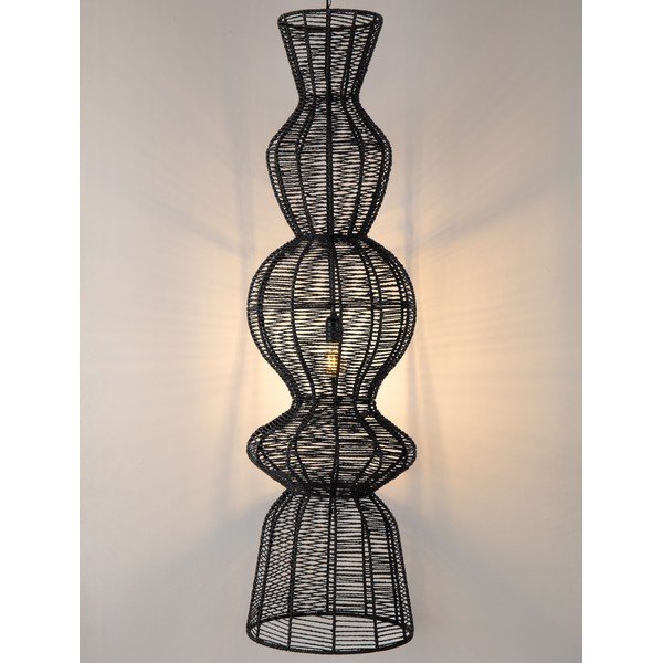 Lustră negru-mat cu tapițerie din frânghie ø 38 cm Breena – Nova Luce-image-1