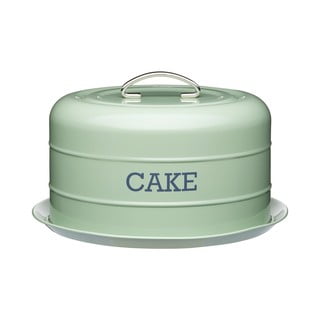 Cutie metalică rotundă pentru prăjituri Kitchen Craft Nostalgia, verde, ⌀ 28,5 cm