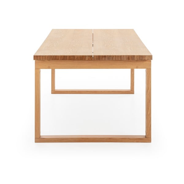 Masă de dining cu blat cu aspect de lemn de stejar 100x220 cm Rina – Marckeric-image-2