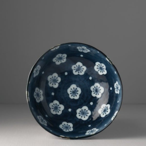 Bol ceramic Made In Japan Blossom, ⌀ 17 cm, alb - albastru