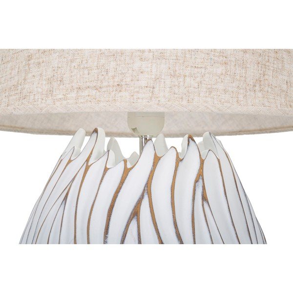 Veioză bej cu abajur textil (înălțime 48 cm) Honduras – Mauro Ferretti-image-1
