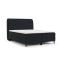 Pat boxspring negru cu spațiu de depozitare 140x200 cm Melba – Maison de Rêve