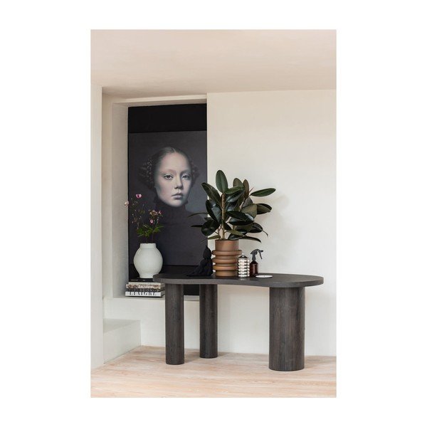 Masă consolă maro închis cu aspect de lemn de pin 70x150 cm Maan – WOOOD-image-2