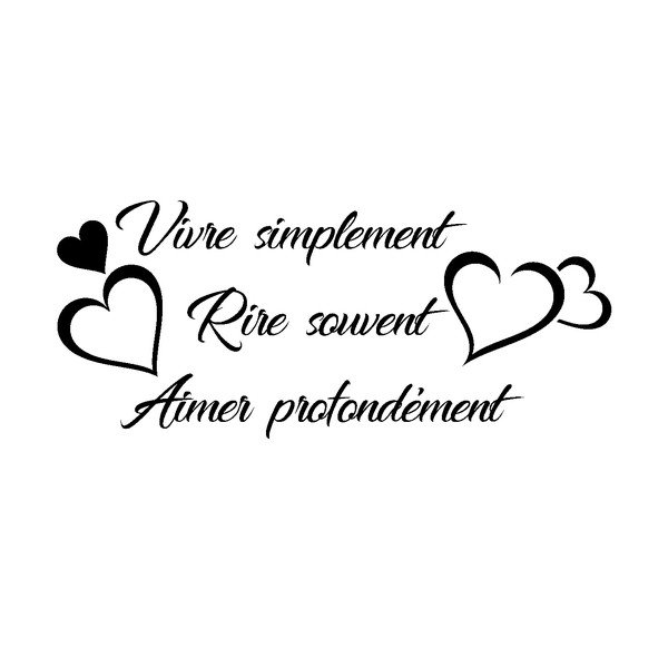 Autocolant negru Ambiance Quote Vivre Simplement-image-1