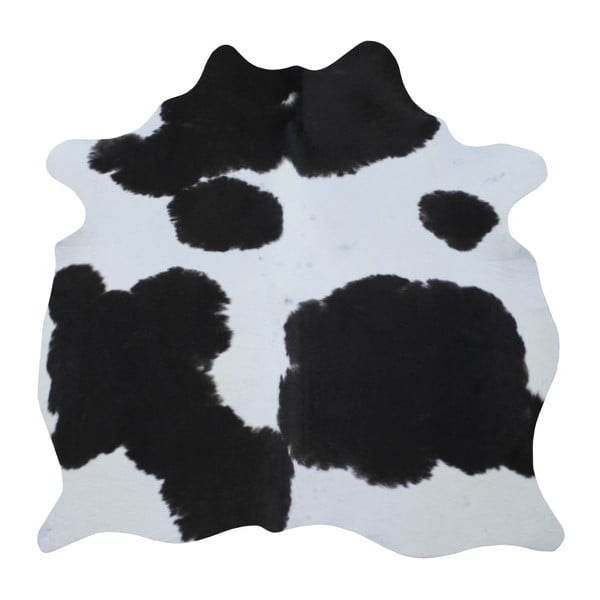 Covor din piele de vacă, 165 x 145 cm, negru - alb 