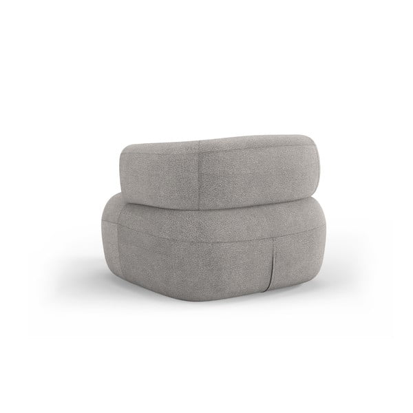 Fotoliu gri deschis cu tapițerie din stofă bouclé Jenny – Micadoni Home-image-3