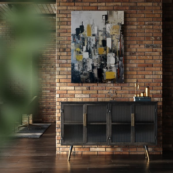 Tablou cu detalii pictate manual 70x100 cm Cityscape – Styler-image-4