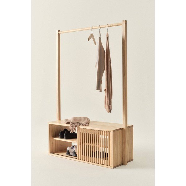 Set pentru hol în culoare naturală deschisă din lemn de pin 108x200x42 cm Svanshall – Jotex-image-1
