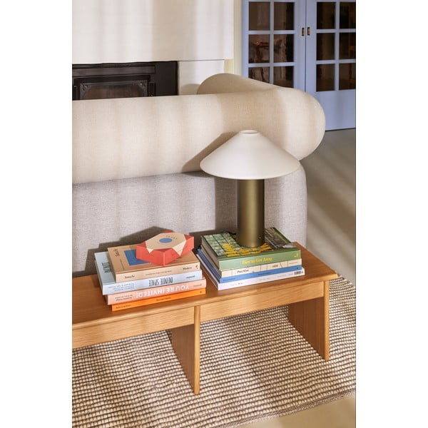 Veioză verde-închis cu abajur din sticlă (înălțime 40 cm) Orbit – Hübsch-image-1