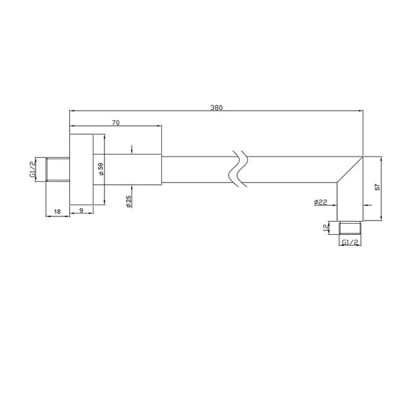 Componentă de conectare pentru duș argintiu-lucios din alamă ø 6 cm – Sapho-image-3