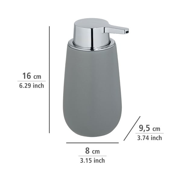 Dozator de săpun lichid gri din ceramică 320 ml Badi – Wenko-image-3