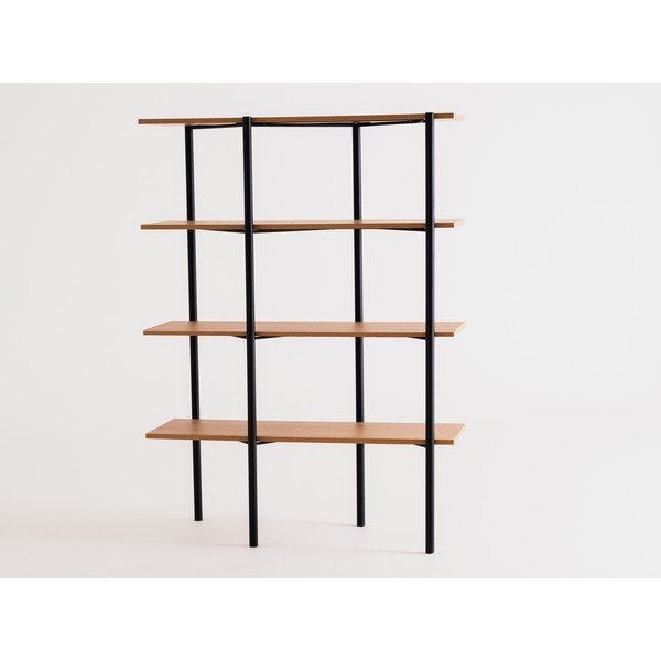 Bibliotecă neagră cu aspect de stejar 110x150 cm Rave - CustomForm-image-1