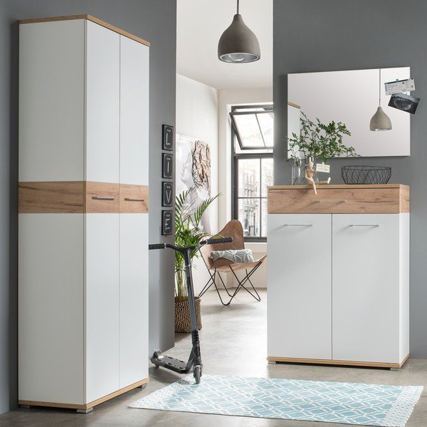 Pantofar alb cu sertar cu aspect de lemn de stejar Topix – Germania-image-4