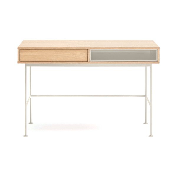 Birou cu blat cu aspect de lemn de stejar 60x120 cm Yoko – Teulat