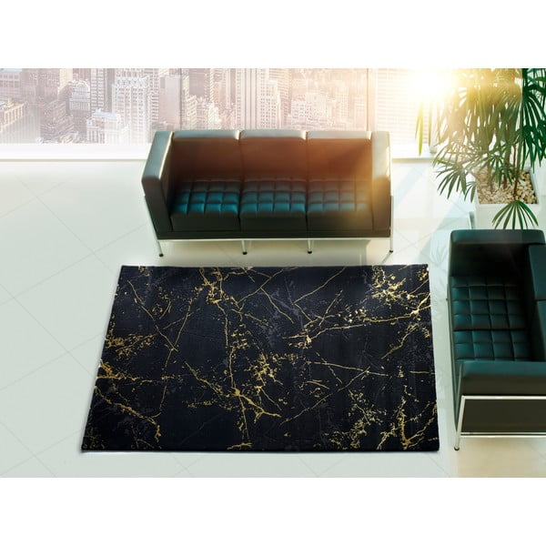 Covor Universal Gold Marble, 80 x 150 cm, negru-image-1