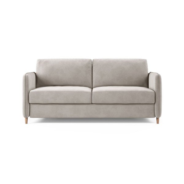 Canapea bej pentru dormitul zilnic cu tapițerie din catifea 184 cm – Micadoni 