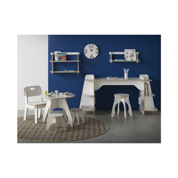 Raft simplu din placaj pentru camera copiilor Geese Piper, alb-image-1