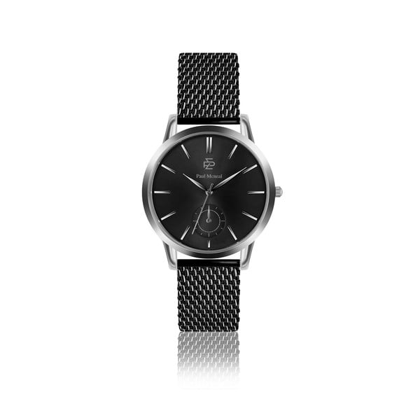 Ceas bărbătesc cu curea din oțel inoxidabil Paul McNeal Cassio, negru