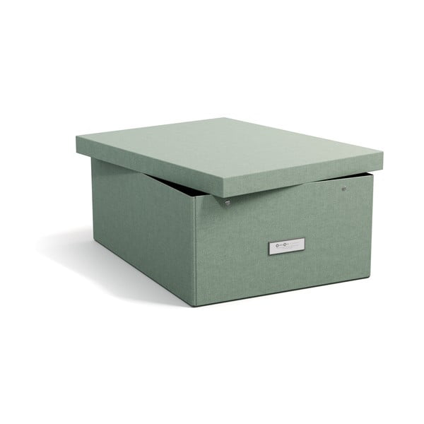 Cutie de depozitare albastru-verde din carton cu capac 34,5x45x18,5 cm Katrin Canvas Paper Laminate – Bigso