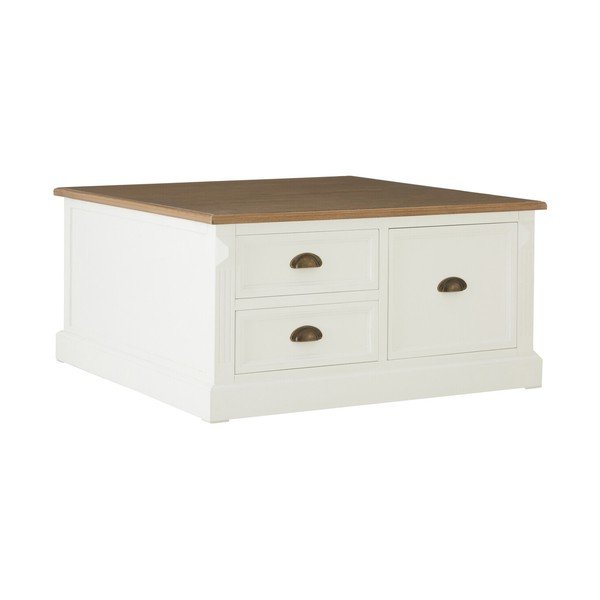Măsuță de cafea albă cu aspect de lemn de brad 90x90 cm Hardwick – Premier Housewares