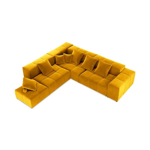 Colțar galben cu tapițerie din catifea (variabil) Rome Velvet - Cosmopolitan Design-image-3