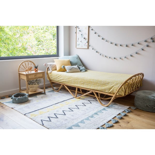 Covor pentru copii crem lavabil/țesut manual din bumbac 120x160 cm Azteca Vintage Blue – Lorena Canals-image-4