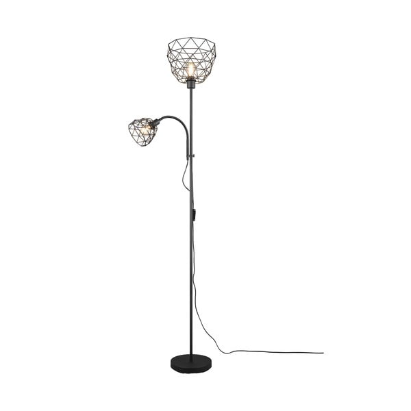 Lampadar negru cu abajur din metal (înălțime 180 cm) Haval – Trio