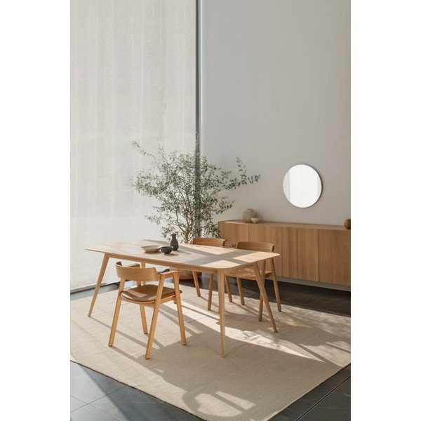 Masă cu structură din lemn masiv de stejar Gazzda Stafa, 220 x 90 cm-image-4