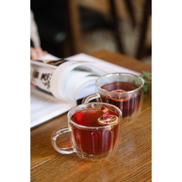 Cești 2 buc. pentru cappuccino din sticlă 350 ml Tulip – Vialli Design-image-1
