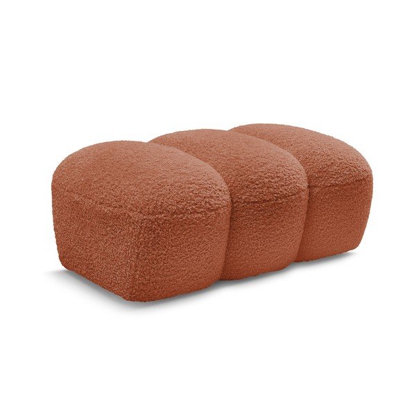 Taburet cărămiziu cu tapițerie din țesătură bouclé Hippolyte – Bobochic Paris-image-3