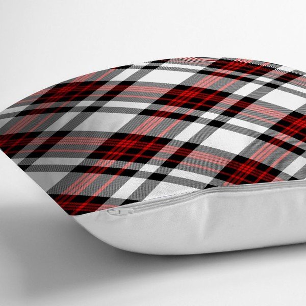 Față de pernă decorativă Minimalist Cushion Covers Flannel, 35 x 55 cm, roșu - gri-image-1