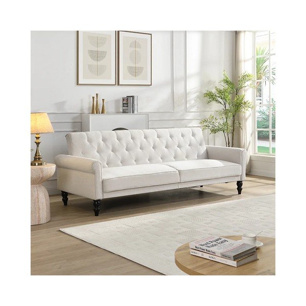 Canapea crem reglabilă/extensibilă 222 cm Tyne – Støraa-image-1